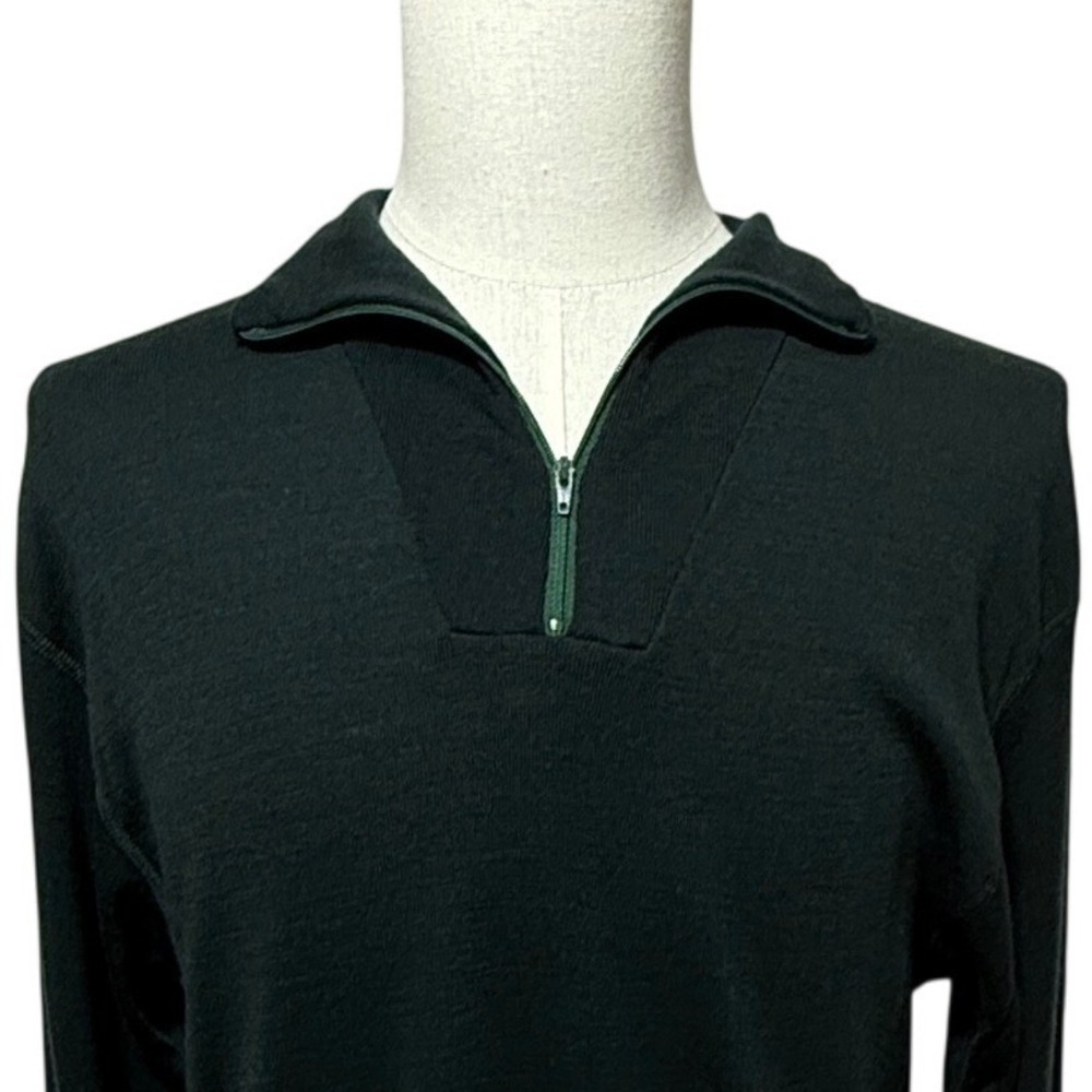 Filson Sweater Mens XL Green Wool 1/4 Zip Pullover Tall Style 1305 Long Sleeve